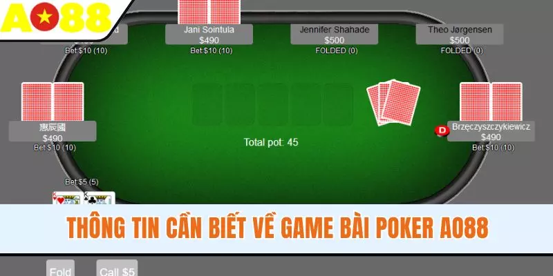 Thông tin cần biết về game bài Poker AO88